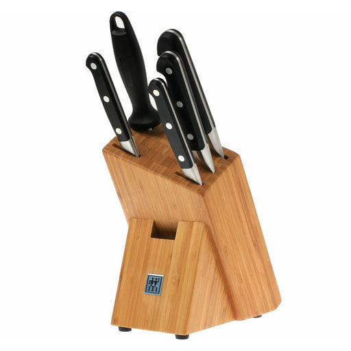 Zwilling Pro Knife Block Set Bamboo, 6-Piece - LaCuisineStore